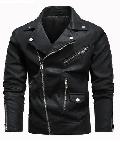 Men's Winter Leather Biker Jacket 2022