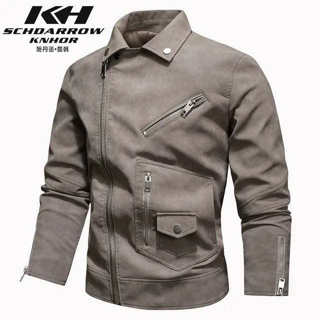 Men's Winter Leather Biker Jacket 2022