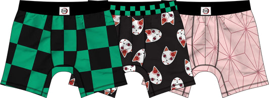 Bioworld Demon Slayer Character Patterns Men’s 3-Pack Boxer Briefs-XXL Multicolored