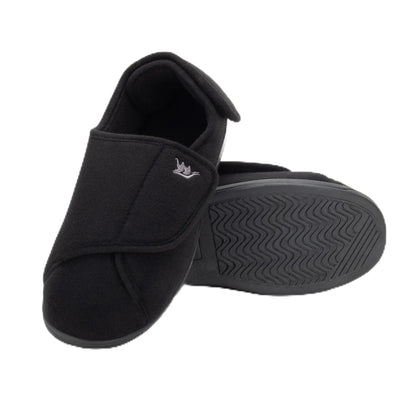 Happy Touch Diabetic Slippers For Women Lymphedema Shoes Edema Shoes For Swollen Feet Indoor and Outdoor Diabetic Velcro Slippers For Women Non Slip House Slippers For Woman (Black 8)